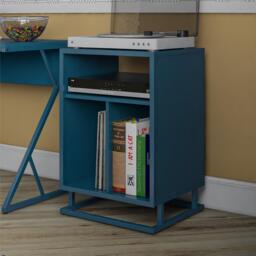 Novogratz Regal Turntable Stand-Blue Oak - thumbnail 2