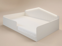 Flair Wilbur Small Double Montessori Bed with LED-White - thumbnail 6
