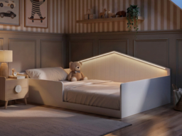 Flair Wilbur Small Double Montessori Bed with LED-White - thumbnail 2