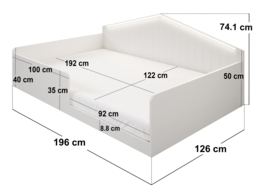 Flair Wilbur Small Double Montessori Bed with LED-White - thumbnail 7