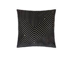 "Paoletti Evoke 55 x 55cm Polyester Filled Velvet Cushion-Black " - thumbnail 2