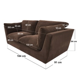 SOLACE+CO Orson 3 Seater Sofa Brown Velvet - thumbnail 5