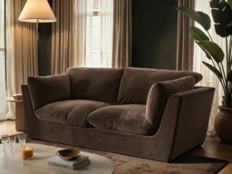 SOLACE+CO Orson 3 Seater Sofa Brown Velvet - thumbnail 2