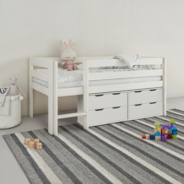 Noomi Shorty Midsleeper with Chest of Drawes White (FSC-Certified) - image 1