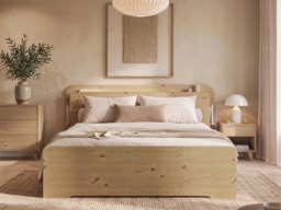 Noomi Evie Storage Bed with Headboard Oak Kingsize - thumbnail 2
