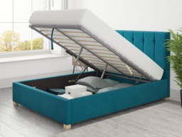 Aspire Hepburn Ottoman Bed Plush Velvet Teal - Small Double - thumbnail 3