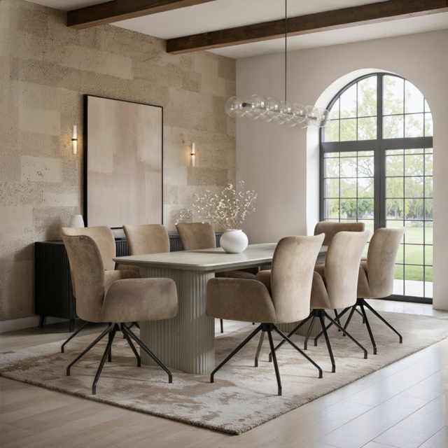 SOLACE+CO Zoya Dining Table with Kora Chairs Set of 8 - image 1