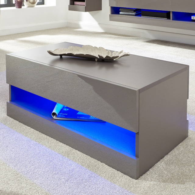 GFW Galicia Coffee Table With LED -Grey - image 1