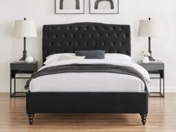 "Limelight Rosa Fabric Bed Frame-Double-Black " - thumbnail 2