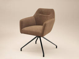SOLACE+CO Lexi Dining Table with 4 Isla Swivel Dining Chairs¬†Brown Fabric - thumbnail 7