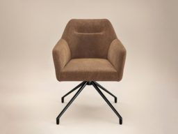 SOLACE+CO Lexi Dining Table with 4 Isla Swivel Dining Chairs¬†Brown Fabric - thumbnail 6