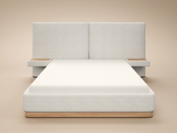 SOLACE+CO Vera Hotel Bed Frame with Integrated Bedside Tables Cream Kingsize - thumbnail 5