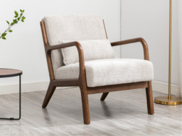 Kyoto Inca Upholstered Accent Chair with Wooden Frame Natural Woven Chenille - thumbnail 1