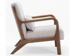 Kyoto Inca Upholstered Accent Chair with Wooden Frame Natural Woven Chenille - thumbnail 4