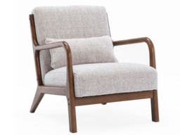 Kyoto Inca Upholstered Accent Chair with Wooden Frame Natural Woven Chenille - thumbnail 2