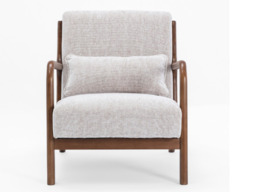 Kyoto Inca Upholstered Accent Chair with Wooden Frame Natural Woven Chenille - thumbnail 3