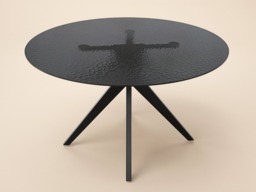 SOLACE+CO Emil 120cm Round Glass Dining Table with Star Base Black - thumbnail 6