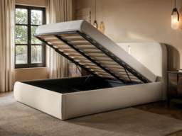 Solace+Co Stille Ottoman Bed with LED Lighting Cream Double - thumbnail 3
