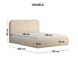 Solace+Co Stille Ottoman Bed with LED Lighting Cream Double - thumbnail 5