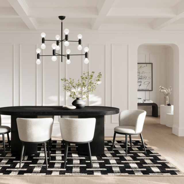 LPD Rina Dining Table 6 Seater Black Ash Veneer - image 1