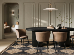 LPD Rina Dining Table 6 Seater Black Ash Veneer - thumbnail 2