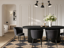 LPD Rina Dining Table 6 Seater Black Ash Veneer - thumbnail 4