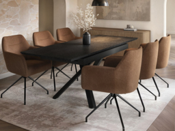 SOLACE+CO Isla Swivel Dining Chair Set of 2 Brown Chenille - thumbnail 5