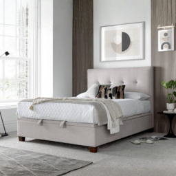 Kaydian Walkworth Fabric Ottoman Storage Bed in Maskat Clay - Double