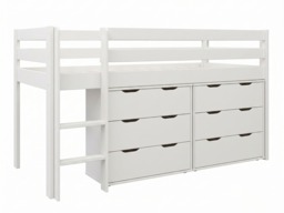 "Noomi Nora Mid Sleeper Cabin Bed with 6 Drawers White Solid Wood (FSC-Certified) " - thumbnail 6