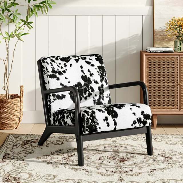 Living & Home Velvet Upholstered Armchair - image 1