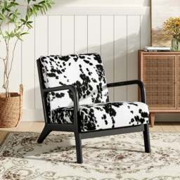 Living & Home Velvet Upholstered Armchair