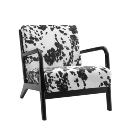 Living & Home Velvet Upholstered Armchair - thumbnail 2