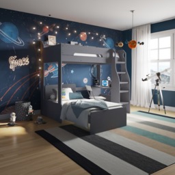 Flair Cosmic L Shaped Bunk Bed Grey - thumbnail 1