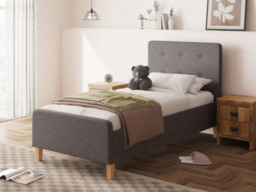 GFW Ashbourne Grey Fabric Bed Frame-Single - thumbnail 2