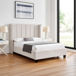 Limelight Polaris Recycle Fabric Bed Frame-Natural-Double - thumbnail 1