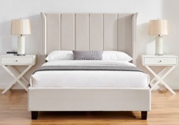 Limelight Polaris Recycle Fabric Bed Frame-Natural-Double - thumbnail 2