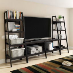 Dorel Lawrence Black Ladder Bookcase (Set of 2) - thumbnail 1