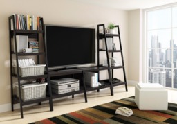 Dorel Lawrence Black Ladder Bookcase (Set of 2) - thumbnail 2