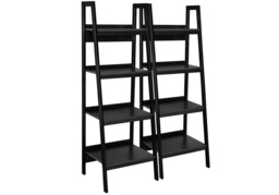 Dorel Lawrence Black Ladder Bookcase (Set of 2) - thumbnail 3