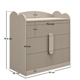 Flair Calista Ribbed Chest of 3 Drawers Taupe - thumbnail 6