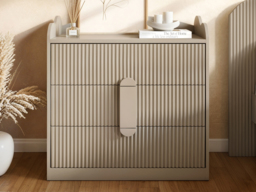 Flair Calista Ribbed Chest of 3 Drawers Taupe - thumbnail 2