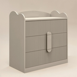 Flair Calista Ribbed Chest of 3 Drawers Taupe - thumbnail 4