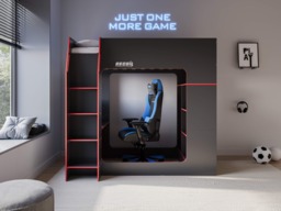 Recoil Meridian Gaming High Sleeper with Storage Black & Red - thumbnail 2