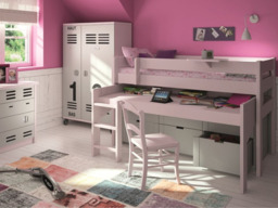 " Mathy By Bols Dominique Mid Sleeper Bed with Desk & Drawer"