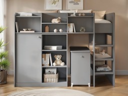 Flair Wizard Junior High Sleeper Workstation Grey - thumbnail 2