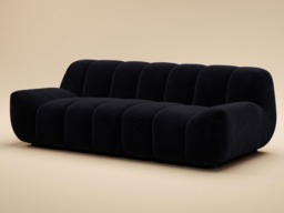 SOLACE+CO Macy Large 3 Seater Sofa Black Velvet - thumbnail 4