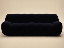 SOLACE+CO Macy Large 3 Seater Sofa Black Velvet - thumbnail 3
