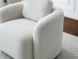 Kyoto Mitch Chenille Swivel Accent Chair Natural - thumbnail 2