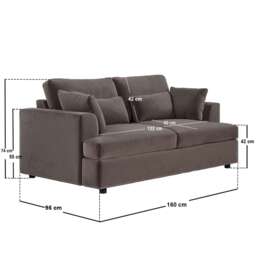 SOLACE+CO Drew 2 Seater Mocha Velvet Sofa - thumbnail 5