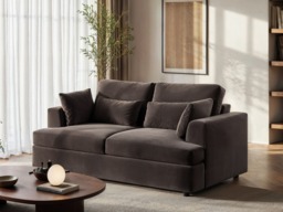 SOLACE+CO Drew 2 Seater Mocha Velvet Sofa - thumbnail 2